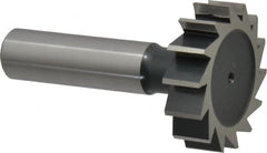 Interstate - 1-3/8" Diam x 3/8" Face Width, Cobalt, 14 Teeth, Shank Connection Woodruff Keyseat Cutter - Uncoated, 2-3/8" OAL x 1/2" Shank, Straight Teeth, ANSI 1211, Old Standard F - Americas Industrial Supply