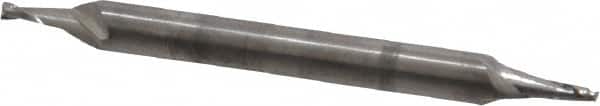 OSG - 3/64", 3/32" LOC, 1/8" Shank Diam, 1-1/2" OAL, 2 Flute, Solid Carbide Square End Mill - Double End, Uncoated, Spiral Flute, 30° Helix, Centercutting, Right Hand Cut, Right Hand Flute, Series 422 - Americas Industrial Supply