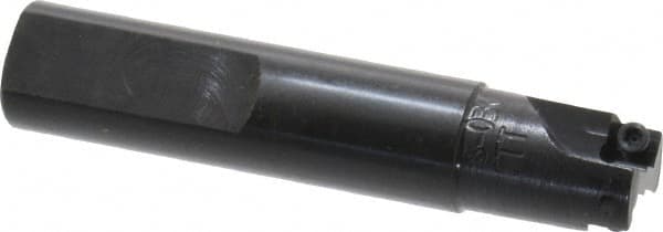 Cutting Tool Technologies - 5/8" Cut Diam, 0.22" Max Depth of Cut, 5/8" Shank Diam, 3.12" OAL, Indexable Square Shoulder End Mill - SPEH 222 Inserts, Weldon Shank, 90° Lead Angle - Americas Industrial Supply