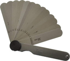 Starrett - 13 Piece, 0.03 to 0.5mm Parallel Feeler Gage Set - 77mm Long x 12.7mm Wide, Tempered Steel - Americas Industrial Supply