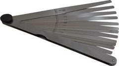 Starrett - 13 Piece, 0.03 to 0.5mm Tapered Feeler Gage Set - 152mm Long x 7 to 12.7mm Wide (Tapered), Tempered Steel - Americas Industrial Supply