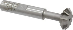 Interstate - 3/4° 3/4" Cut Diam, 1/4" Cut Width, 3/8" Shank, Cobalt Double-Angle Cutter - Americas Industrial Supply