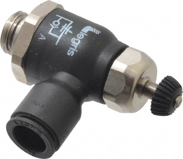 Legris - 10mm Tube OD x 1/4 Male BSPP Compact Meter Out Flow Control Valve - 14.5 to 145 psi, Nylon - Americas Industrial Supply