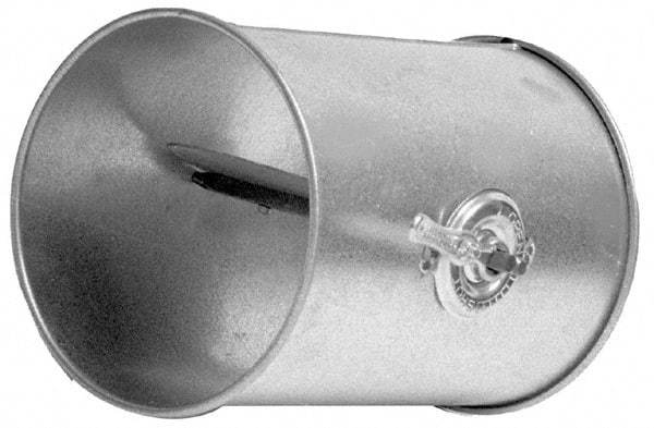 Made in USA - 4" ID Galvanized Duct Butterfly Valve - 8" Long, 24 Gage - Americas Industrial Supply