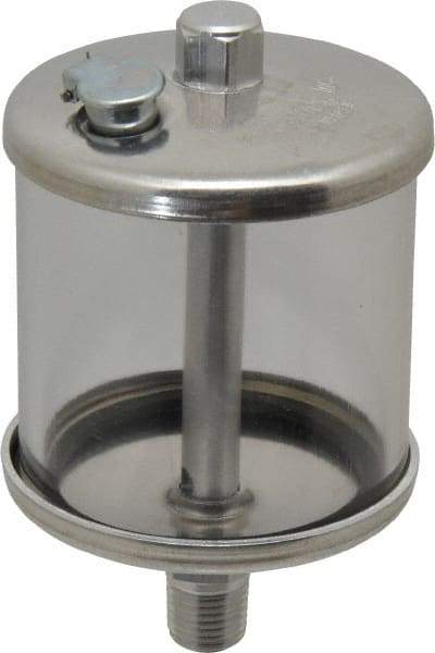 LDI Industries - 1 Outlet, Polymer Bowl, 147.9 mL No Flow Control Oil Reservoir - 1/4 NPTF Outlet, 2-1/2" Diam x 4-5/16" High, 60°C Max - Americas Industrial Supply