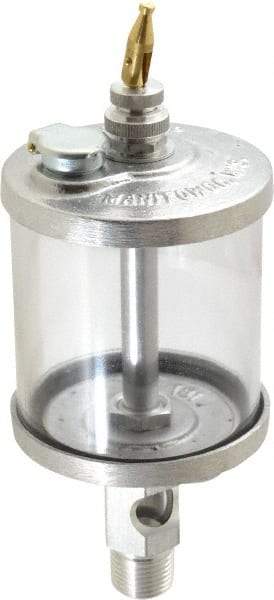 LDI Industries - 1 Outlet, Polymer Bowl, 266.2 mL Manual-Adjustable Oil Reservoir - 1/2 NPTF Outlet, 3" Diam x 7-13/16" High, 71.11°C Max - Americas Industrial Supply