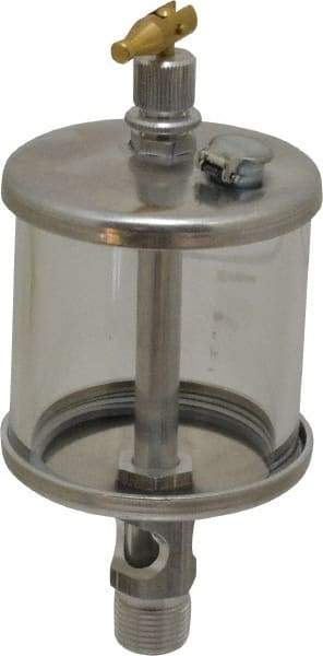 LDI Industries - 1 Outlet, Glass Bowl, 147.9 mL Manual-Adjustable Oil Reservoir - 3/8 NPTF Outlet, 2-1/2" Diam x 6.38" High, 121.11°C Max - Americas Industrial Supply
