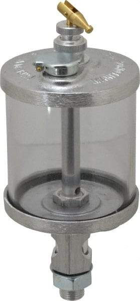LDI Industries - 1 Outlet, Polymer Bowl, 266.2 mL Manual-Adjustable Oil Reservoir - 5/8-18 UNF Outlet, 3" Diam x 7" High, 71.11°C Max - Americas Industrial Supply