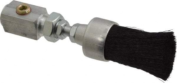 LDI Industries - 1" Width/Diam, PTF Thread Oil Reservoir Lubrication Brushes - 1-5/8" Bristle Length, 250°F, 3-5/8" Length Under Mounting Thread, Straight Shank - Americas Industrial Supply