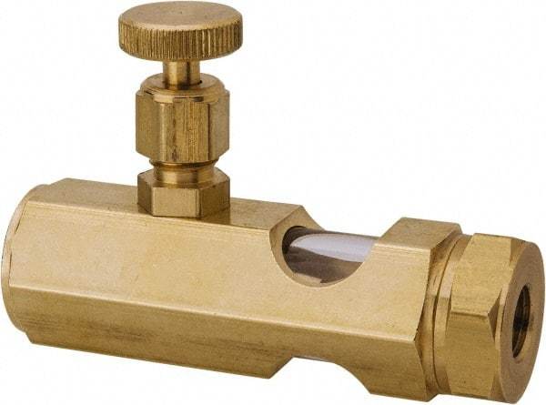 LDI Industries - 1/8 Outlet Thread, 1/8 Inlet Thread, Brass, Straight Valve, Oil Reservoir Needle Valve - 1 Outlet, FNPTF Inlet Thread, FNPTF Outlet Thread - Americas Industrial Supply