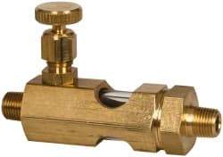 LDI Industries - 1/8 Outlet Thread, 1/8 Inlet Thread, Brass, Straight Valve, Oil Reservoir Needle Valve - 1 Outlet, MNPTF Inlet Thread, MNPTF Outlet Thread - Americas Industrial Supply