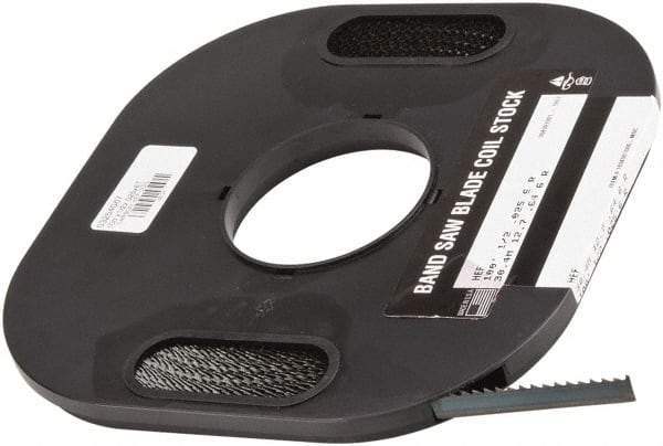 M.K. MORSE - 1/2" x 100' x 0.025" Carbon Steel Band Saw Blade Coil Stock - 6 TPI, Toothed Edge, Raker Set, Flexible Back, Constant Pitch, - Americas Industrial Supply