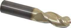 Accupro - 3/4" Diam, 1-5/8" LOC, 3 Flute Solid Carbide Ball End Mill - ZrN Finish, Single End, 4" OAL, 3/4" Shank Diam, Spiral Flute - Americas Industrial Supply