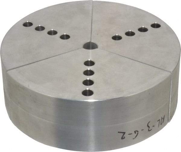 Northfield - 6" & Up Chuck Capacity, Northfield Air Style Attachment, Round Soft Lathe Chuck Jaw - 3 Jaws, Aluminum, 5.92" Wide x 2" High - Americas Industrial Supply