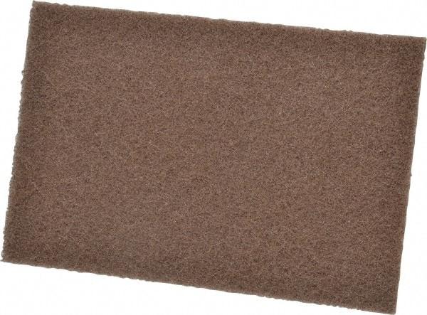 3M - Medium Grade, Aluminum Oxide Hand Pad - Tan, 6" Wide x 9" Long, Nonwoven - Americas Industrial Supply