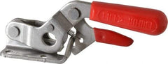 De-Sta-Co - 2,000 Lb Capacity, Horizontal, U Hook, Flanged Base, Stainless Steel Pull Action Latch Clamp - 2-1/2" Drawing Movement, 8.43" OAL, Threaded U Hook, Straight Handle - Americas Industrial Supply