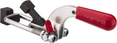 De-Sta-Co - 4,000 Lb Capacity, Horizontal, U Hook, Weldable Base, Carbon Steel Pull Action Latch Clamp - 3-1/2" Drawing Movement, 10.19" OAL, Threaded U Hook, Straight Handle - Americas Industrial Supply