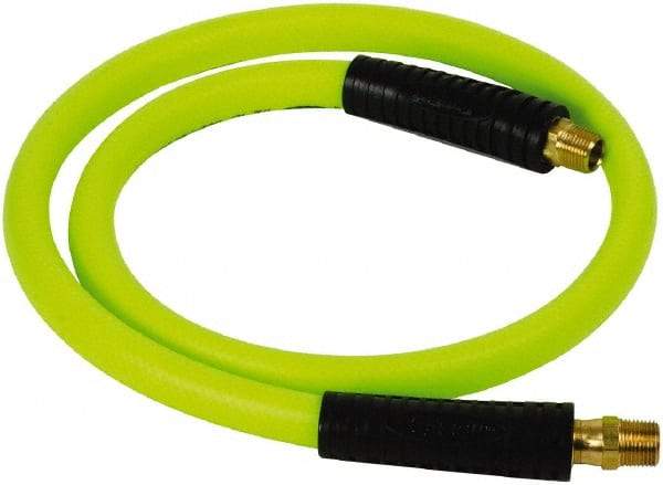 Legacy - 1/2" ID x 0.74" OD 4' Long Lead-In Whip Hose - FNPT x MNPT Swivel Ends, 300 Working psi, 140°, 3/8" Fitting, Green - Americas Industrial Supply