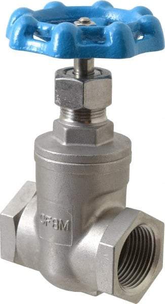 Legend Valve - 1" Pipe, Threaded Stainless Steel Solid Wedge Stem Gate Valve - 600 WOG, 125 WSP - Americas Industrial Supply