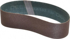 Made in USA - 2" Wide x 18-15/16" OAL, 100 Grit, Aluminum Oxide Abrasive Belt - Aluminum Oxide, Fine, Coated - Americas Industrial Supply
