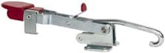 De-Sta-Co - 750 Lb Capacity, Horizontal, J Hook, Flanged Base, Carbon Steel Pull Action Latch Clamp - 5.38" Drawing Movement, 12.74" OAL, Thumb Handle - Americas Industrial Supply