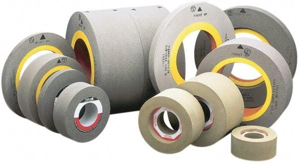Camel Grinding Wheels - 8" Wide x 12" Diam, Type 7 Feed Regulating Wheel - 5" Hole Size, 80 Grit, Hardness R, 7-1/2" Diam x 1-1/2" Deep Recess, 7-1/2" Diam x 2-1/2" Deep Opposite Side Recess - Americas Industrial Supply