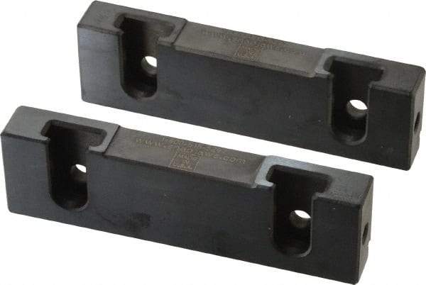 Snap Jaws - 4" Wide x 1.155" High x 0.55" Thick, Step Vise Jaw - Hard, Steel, Fixed Jaw, Compatible with 4" Vises - Americas Industrial Supply