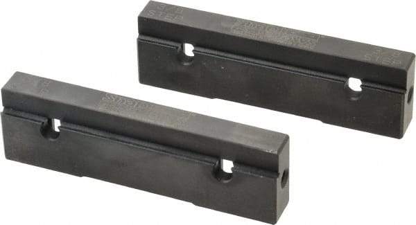 Snap Jaws - 4" Wide x 1.155" High x 0.55" Thick, Step Vise Jaw - Hard, Steel, Fixed Jaw, Compatible with 4" Vises - Americas Industrial Supply