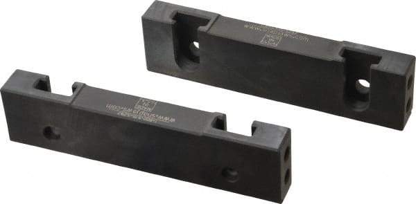 Snap Jaws - 6" Wide x 1.53" High x 0.73" Thick, Step Vise Jaw - Hard, Steel, Fixed Jaw, Compatible with 6" Vises - Americas Industrial Supply