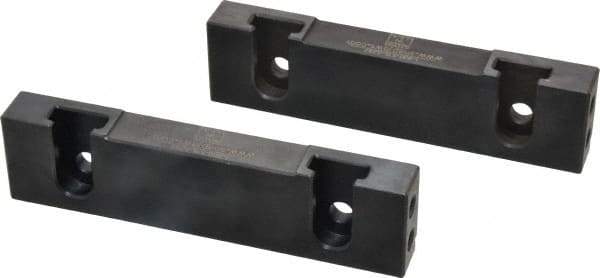 Snap Jaws - 6" Wide x 1.53" High x 0.73" Thick, Step Vise Jaw - Hard, Steel, Fixed Jaw, Compatible with 6" Vises - Americas Industrial Supply