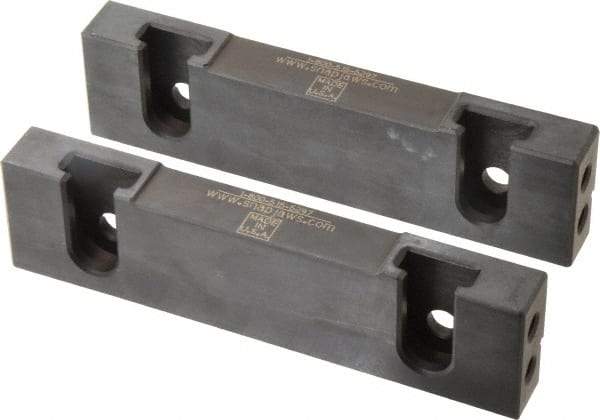 Snap Jaws - 6" Wide x 1.53" High x 0.73" Thick, Step Vise Jaw - Hard, Steel, Fixed Jaw, Compatible with 6" Vises - Americas Industrial Supply