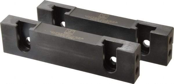 Snap Jaws - 6" Wide x 1.53" High x 0.73" Thick, Step Vise Jaw - Hard, Steel, Fixed Jaw, Compatible with 6" Vises - Americas Industrial Supply
