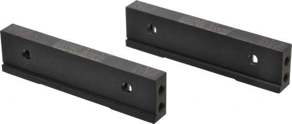 Snap Jaws - 6" Wide x 1.53" High x 0.73" Thick, Step Vise Jaw - Hard, Steel, Fixed Jaw, Compatible with 6" Vises - Americas Industrial Supply