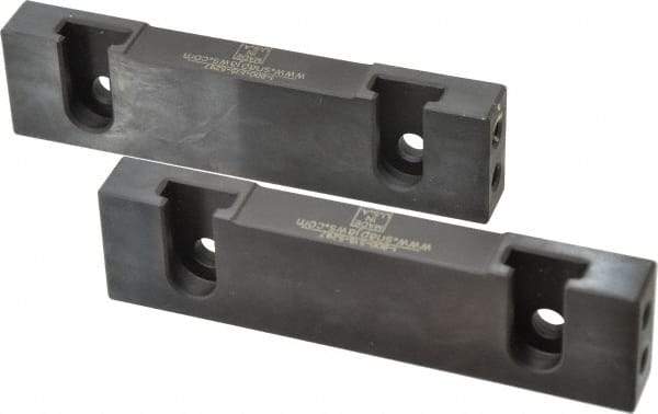 Snap Jaws - 6" Wide x 1.53" High x 0.73" Thick, Step Vise Jaw - Hard, Steel, Fixed Jaw, Compatible with 6" Vises - Americas Industrial Supply