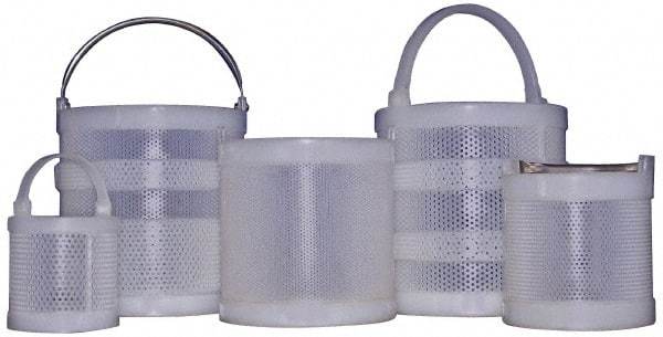 Made in USA - Round Polypropylene Dipping Basket - 3/32" Perforation, 8" Wide - Americas Industrial Supply