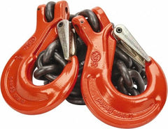 Pewag - 5' Long x 10" Wide, 8,800 Lb Basket Capacity, 8,800 Lb Vertical Capacity, Alloy Steel Web Sling - SSS Chain Sling, 3/8" Diam Chain, Self-Colored, with 2 Sling Hooks - Americas Industrial Supply