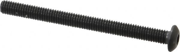 Value Collection - #10-32 UNF Hex Socket Drive, Button Screw - Alloy Steel, Black Oxide Finish, Fully Threaded, 2-1/4" Length Under Head - Americas Industrial Supply