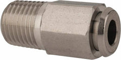 Parker - 1/4" OD, Grade 316Stainless Steel Pipe Coupler Body - 150 Max Working psi, 9/16" Hex, Comp x MNPT Ends - Americas Industrial Supply