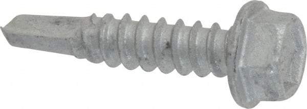 Buildex - #12, Hex Washer Head, Hex Drive, 1" Length Under Head, #3 Point, Self Drilling Screw - Steel - Americas Industrial Supply