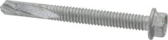 Buildex - #12, Hex Washer Head, Hex Drive, 2" Length Under Head, #5 Point, Self Drilling Screw - Steel - Americas Industrial Supply