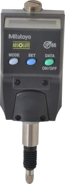 Mitutoyo - 0 to 5.6mm Range, 0.0005" Graduation, Electronic Drop Indicator - Accurate to 0.0008", English & Metric System, LCD Display - Americas Industrial Supply