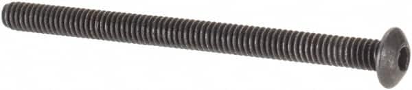 Value Collection - #1-72 UNF Hex Socket Drive, Button Screw - Alloy Steel, Black Oxide Finish, Fully Threaded, 1" Length Under Head - Americas Industrial Supply