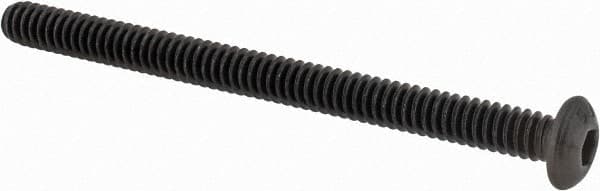 Value Collection - #10-24 UNC Hex Socket Drive, Button Screw - Alloy Steel, Black Oxide Finish, Fully Threaded, 2-1/2" Length Under Head - Americas Industrial Supply