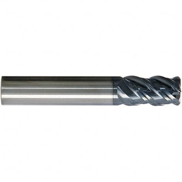 SGS - 3/8" Diam 4 Flute Solid Carbide 0.015 to 0.020" Corner Radius End Mill - Exact Industrial Supply