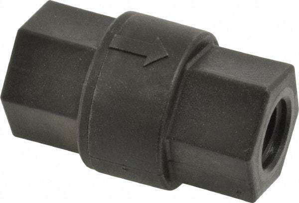 Specialty Mfr - 1/4" Polypropylene Check Valve - Inline, FNPT x FNPT, 125 WOG - Americas Industrial Supply