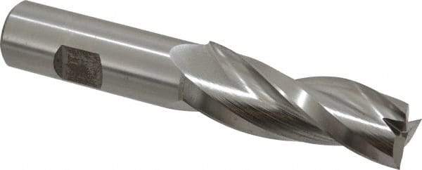 Made in USA - 1.5° Taper Angle per Side, 3/4" Small End Diam, 2-1/4" LOC, High Speed Steel 3 Flute Tapered Square End Mill - 4-1/2" OAL, 3/4" Shank Diam, Spiral Flute - Americas Industrial Supply