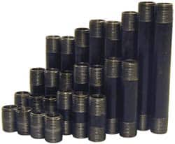 B&K Mueller - 60 Piece, 1-1/4" Pipe, Black Finished Steel Pipe Nipple Set - Schedule 40, (6) Close, (6) 2, (6) 2-1/2, (6) 3, (6) 3-1/2, (6) 4, (6) 4-1/2, (6) 5, (6) 5-1/2, (6) 6 - Americas Industrial Supply