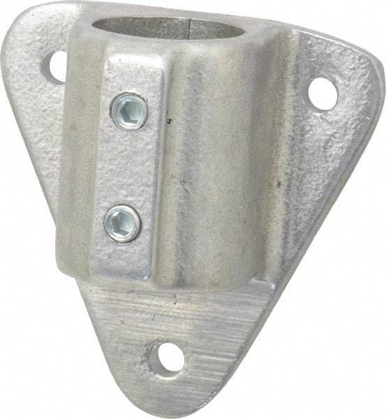 Hollaender - 1" Pipe, Wall Mount Flange, Aluminum Alloy Flange Pipe Rail Fitting - Bright Finish - Americas Industrial Supply