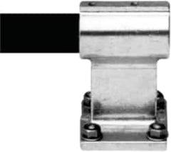 Hollaender - 1-1/2" Pipe, Offset Wall Flange, Aluminum Alloy Flange Pipe Rail Fitting - Bright Finish - Americas Industrial Supply