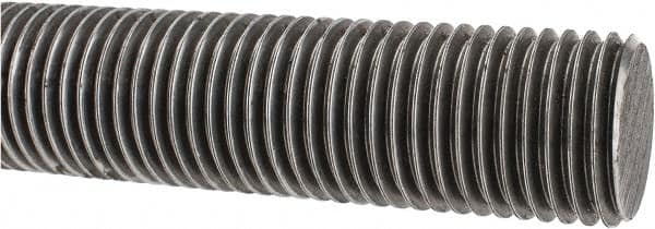Made in USA - 1-1/2-6 UNC (Coarse), 2' Long, Low Carbon Steel Threaded Rod - Oil Finish Finish, Right Hand Thread - Americas Industrial Supply